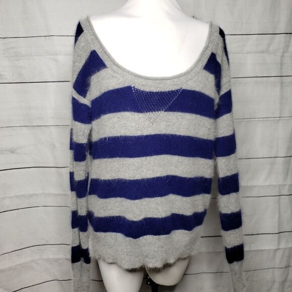 Moda International rabbit hair wool stripe Sweater - Picture 1 of 8